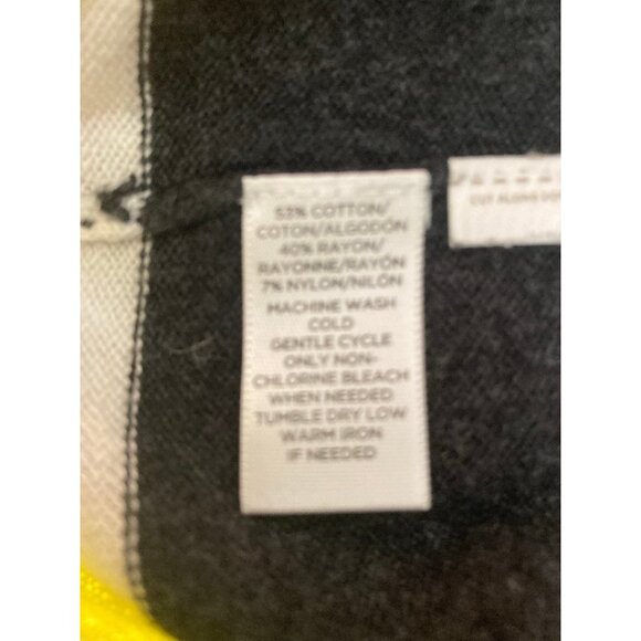 LOFT  Gray, White and Yellow Striped Sweater Size Medium - Picture 6 of 6